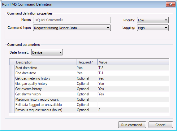 Run FMS Command Definition